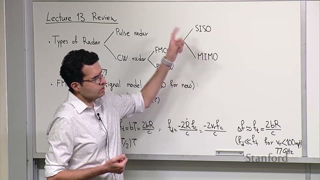 Stanford EE259 I MIMO imaging radar, direction of arrival est, target detection I 2023 I Lecture 13