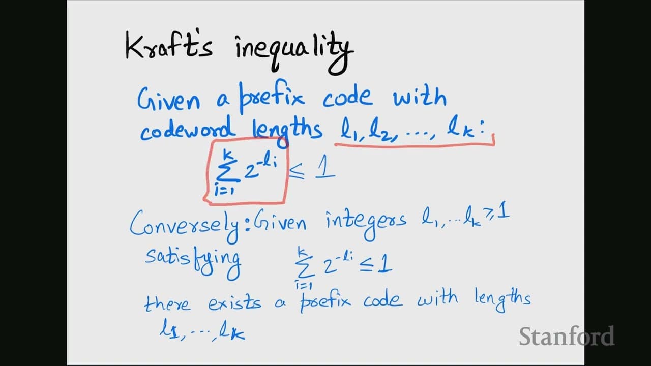 Stanford EE274: Data Compression I 2023 I Lecture 3 - Kraft Inequality, Entropy, Introduction to SCL